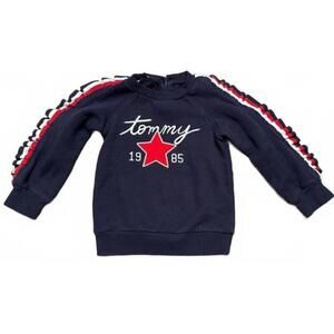 3T Tommy Hillfiger Sweatshirt Blue/Red/White Ruffle Sleeves